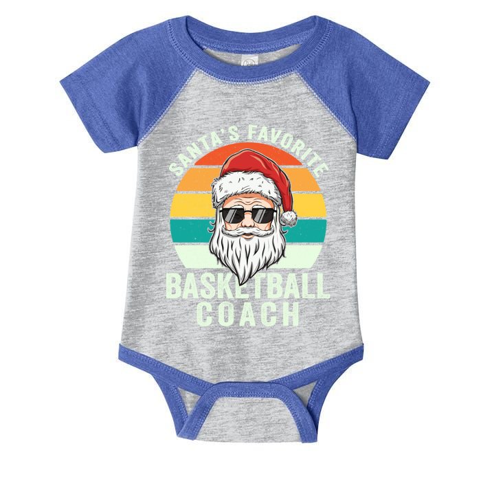 Santa's Favorite Basketball Coach Funny Christmas Basketball Gift Infant Baby Jersey Bodysuit