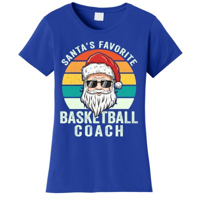 Santa's Favorite Basketball Coach Funny Christmas Basketball Gift Women's T-Shirt