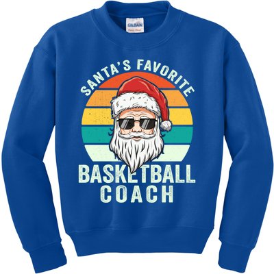 Santa's Favorite Basketball Coach Funny Christmas Basketball Gift Kids Sweatshirt