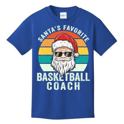 Santa's Favorite Basketball Coach Funny Christmas Basketball Gift Kids T-Shirt