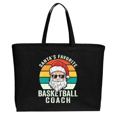 Santa's Favorite Basketball Coach Funny Christmas Basketball Gift Cotton Canvas Jumbo Tote