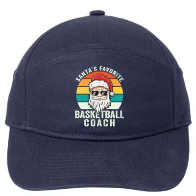 Santa's Favorite Basketball Coach Funny Christmas Basketball Gift 7-Panel Snapback Hat