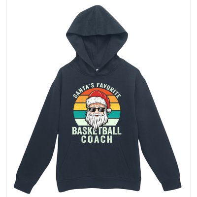 Santa's Favorite Basketball Coach Funny Christmas Basketball Gift Urban Pullover Hoodie