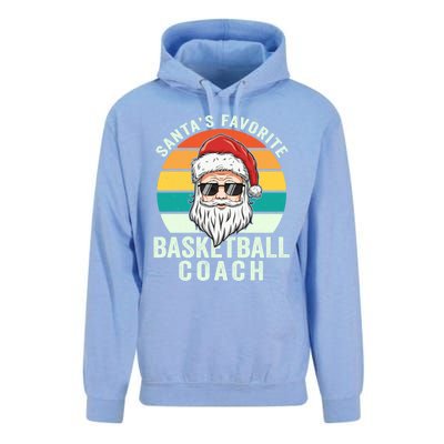 Santa's Favorite Basketball Coach Funny Christmas Basketball Gift Unisex Surf Hoodie