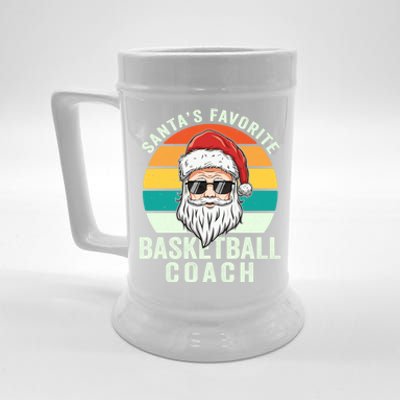 Santa's Favorite Basketball Coach Funny Christmas Basketball Gift Beer Stein