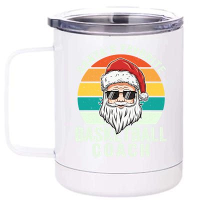 Santa's Favorite Basketball Coach Funny Christmas Basketball Gift 12 oz Stainless Steel Tumbler Cup