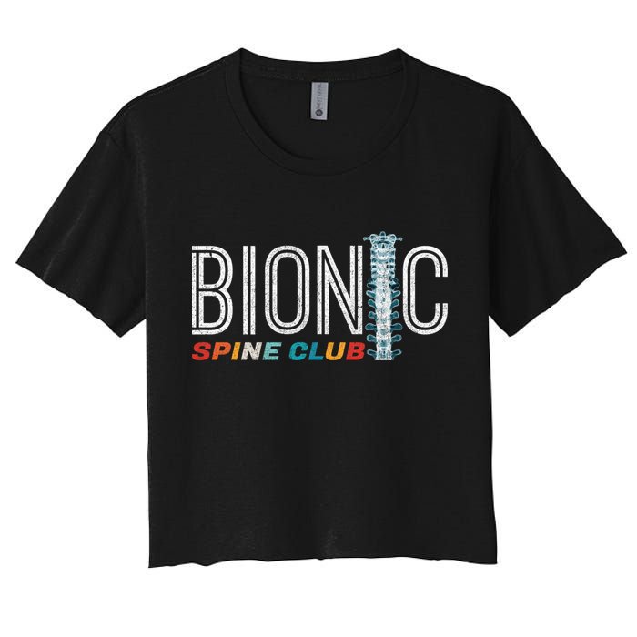 Spinal Fusion Back Spine Surgery Lumbar Recovery Women's Crop Top Tee
