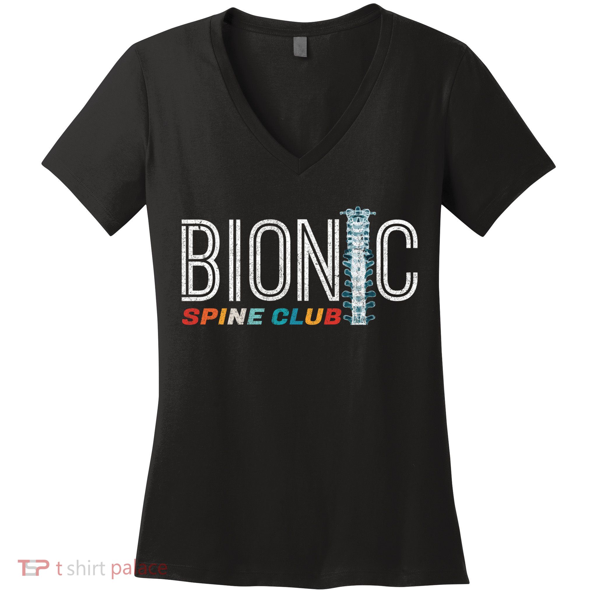 Spinal Fusion Back Spine Surgery Lumbar Recovery Women's V-Neck T-Shirt