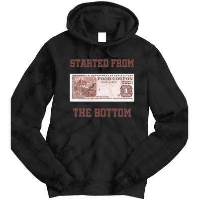 Started From Bottom Food Stamp Coupon Tie Dye Hoodie