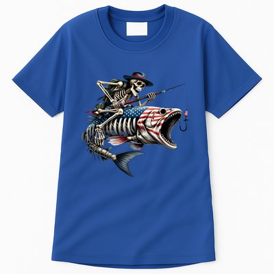 Skeleton Fishing Bass Fisherman Halloween Tall T-Shirt