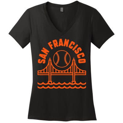 San Francisco Baseball SF California Women's V-Neck T-Shirt