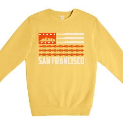 San Francisco Baseball Flag Patriotic Vintage Premium Crewneck Sweatshirt