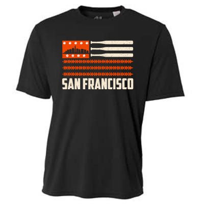 San Francisco Baseball Flag Patriotic Vintage Cooling Performance Crew T-Shirt