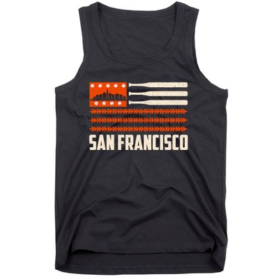 San Francisco Baseball Flag Patriotic Vintage Tank Top