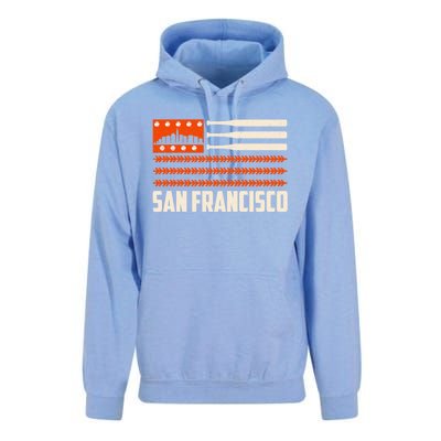 San Francisco Baseball Flag Patriotic Vintage Unisex Surf Hoodie