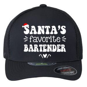 Santa's Favorite Bartender Funny Bartender Christmas Saying Gift Flexfit Unipanel Trucker Cap