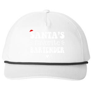 Santa's Favorite Bartender Funny Bartender Christmas Saying Gift Snapback Five-Panel Rope Hat