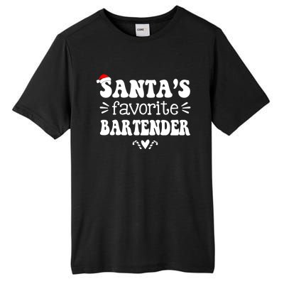 Santa's Favorite Bartender Funny Bartender Christmas Saying Gift Tall Fusion ChromaSoft Performance T-Shirt