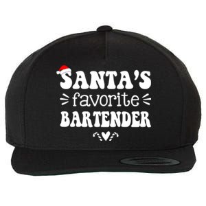 Santa's Favorite Bartender Funny Bartender Christmas Saying Gift Wool Snapback Cap