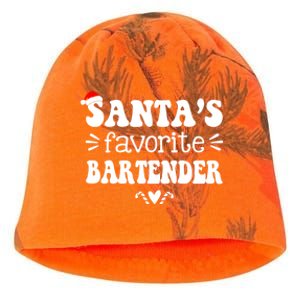 Santa's Favorite Bartender Funny Bartender Christmas Saying Gift Kati - Camo Knit Beanie