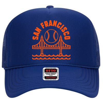 San Francisco Baseball SF California High Crown Mesh Back Trucker Hat