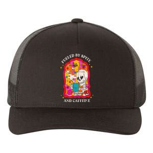 Skeleton Fueled By Spite And Caffeine Yupoong Adult 5-Panel Trucker Hat