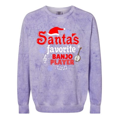 Santas Favorite Banjo Player Christmas Gift Colorblast Crewneck Sweatshirt