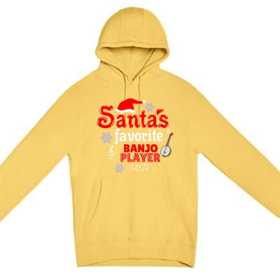 Santas Favorite Banjo Player Christmas Gift Premium Pullover Hoodie