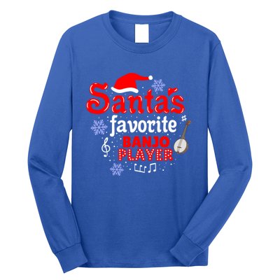 Santas Favorite Banjo Player Christmas Gift Long Sleeve Shirt