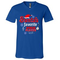 Santas Favorite Banjo Player Christmas Gift V-Neck T-Shirt