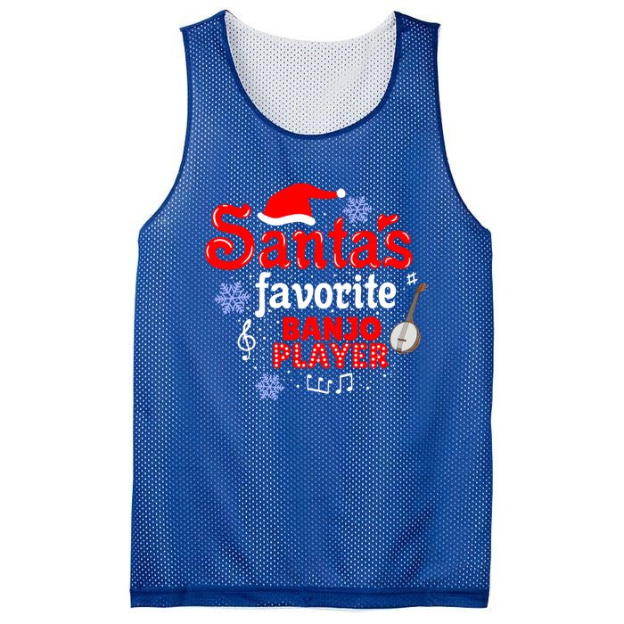 Santas Favorite Banjo Player Christmas Gift Mesh Reversible Basketball Jersey Tank