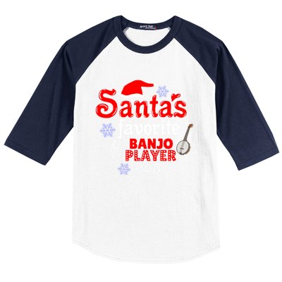 Santas Favorite Banjo Player Christmas Gift Baseball Sleeve Shirt