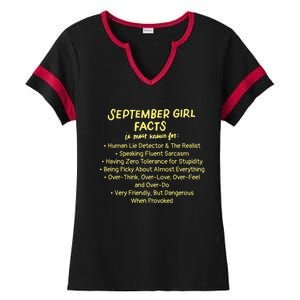 September Facts Birthday Funny Gift Born In September Virgo Gift Ladies Halftime Notch Neck Tee