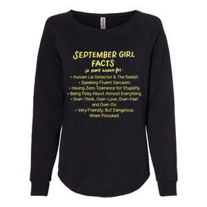 September Facts Birthday Funny Gift Born In September Virgo Gift Womens California Wash Sweatshirt