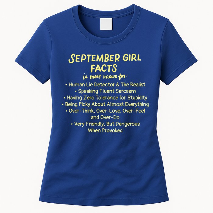 September Facts Birthday Funny Gift Born In September Virgo Gift Women's T-Shirt