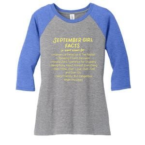 September Facts Birthday Funny Gift Born In September Virgo Gift Women's Tri-Blend 3/4-Sleeve Raglan Shirt