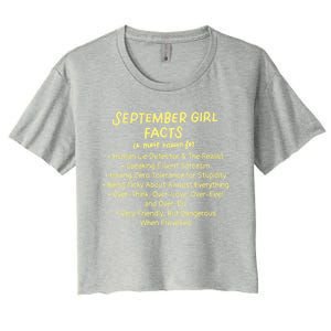 September Facts Birthday Funny Gift Born In September Virgo Gift Women's Crop Top Tee