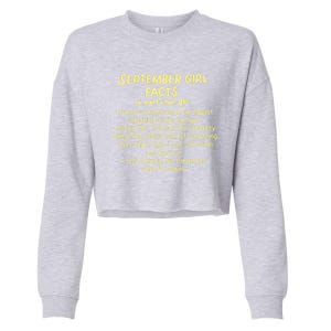 September Facts Birthday Funny Gift Born In September Virgo Gift Cropped Pullover Crew