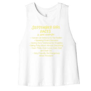 September Facts Birthday Funny Gift Born In September Virgo Gift Women's Racerback Cropped Tank