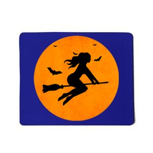 Simple Full Blood Moon Witch Bats Halloween Gift Mousepad