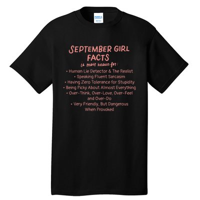 September Facts Birthday Gifts Born In September Virgo Tall T-Shirt