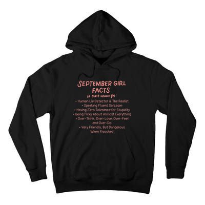 September Facts Birthday Gifts Born In September Virgo Tall Hoodie