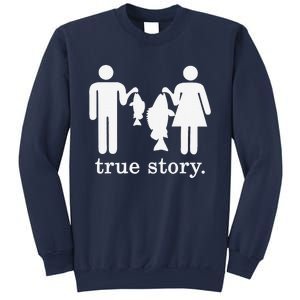 Small Fish Big Fish True Story Fishing Girl Boy Sweatshirt