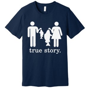 Small Fish Big Fish True Story Fishing Girl Boy Premium T-Shirt