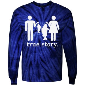 Small Fish Big Fish True Story Fishing Girl Boy Tie-Dye Long Sleeve Shirt