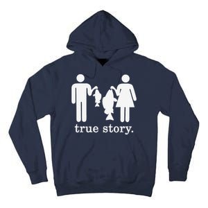 Small Fish Big Fish True Story Fishing Girl Boy Tall Hoodie