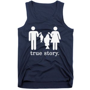 Small Fish Big Fish True Story Fishing Girl Boy Tank Top