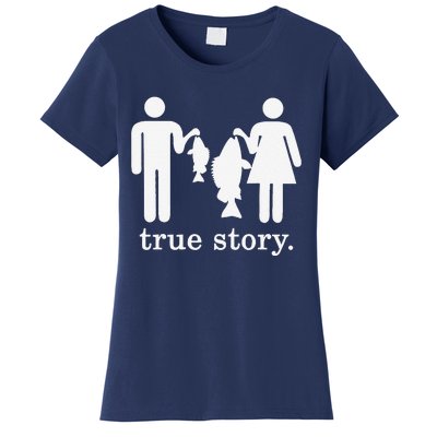 Small Fish Big Fish True Story Fishing Girl Boy Women's T-Shirt