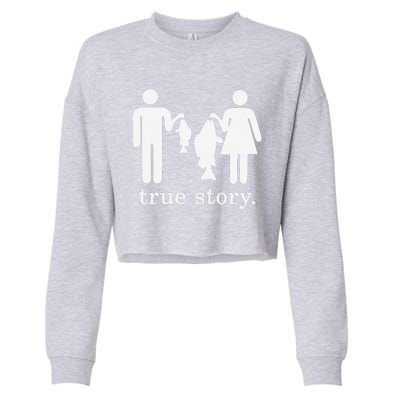 Small Fish Big Fish True Story Fishing Girl Boy Cropped Pullover Crew