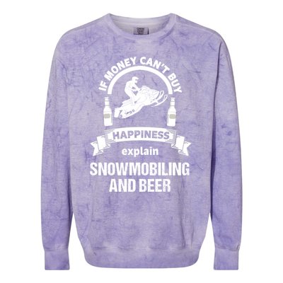 Snowmobile Funny Beer Sled Colorblast Crewneck Sweatshirt